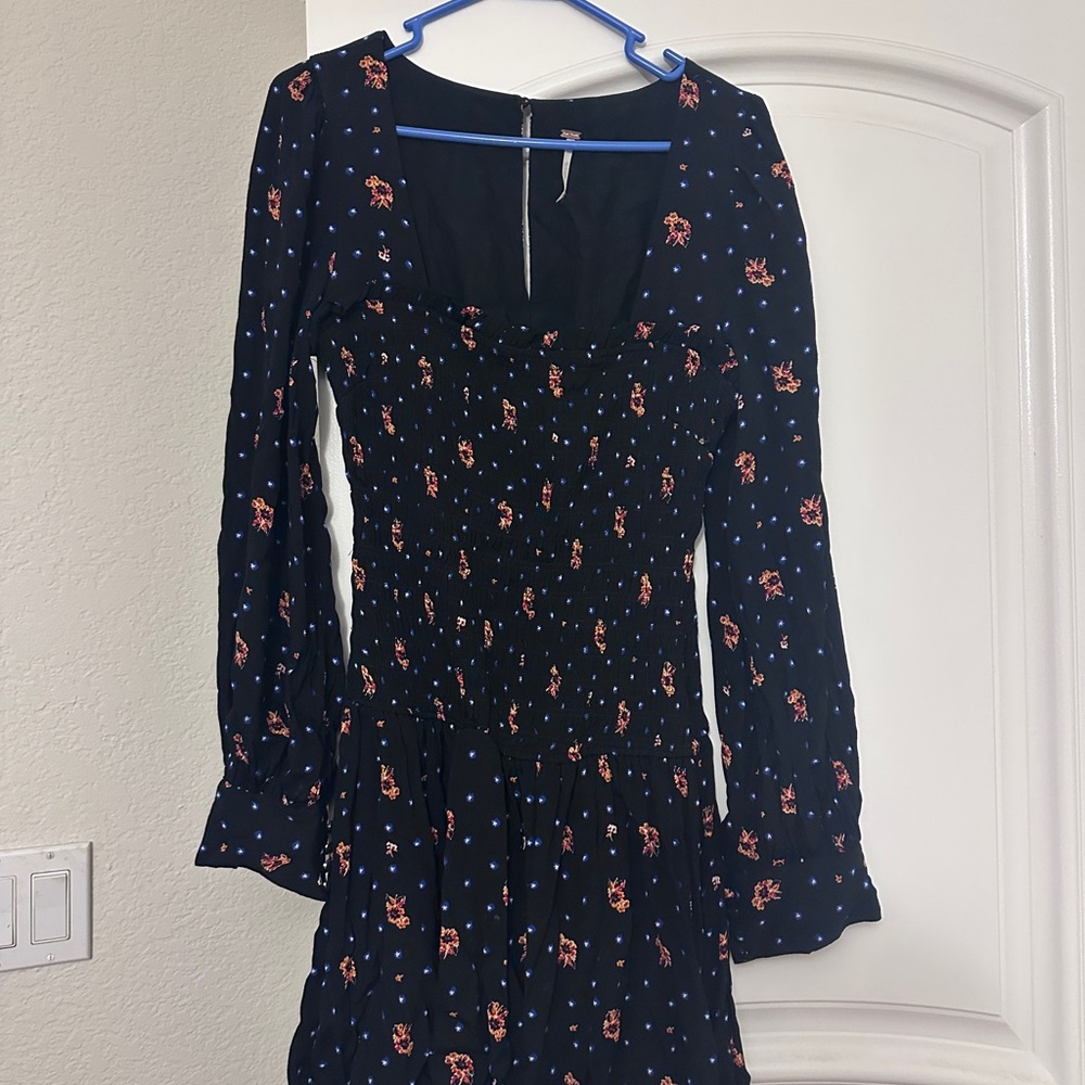 Free People Floral Long Sleeve Dress